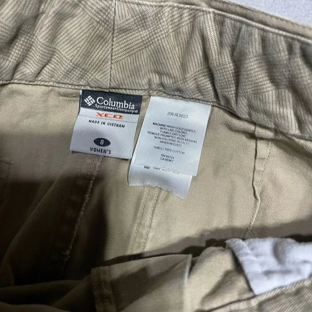 Columbia XCO Womens Khaki Cotton Twill Utility Skirt Size 8 Tan AL5023 Hiking‎